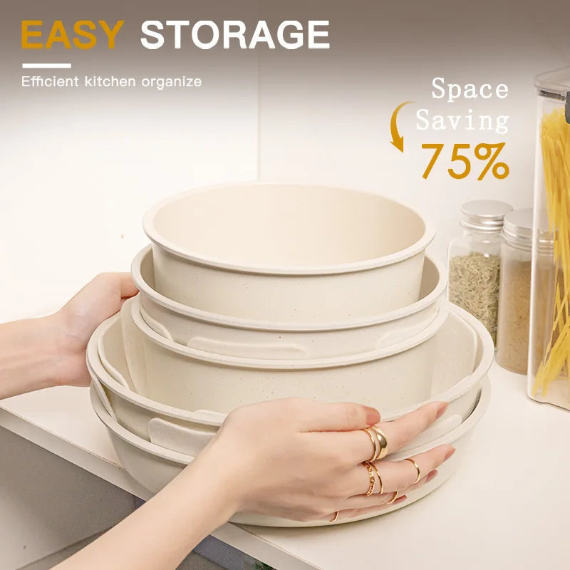 33PCS Ceramic Cookware Set with Removable Handles