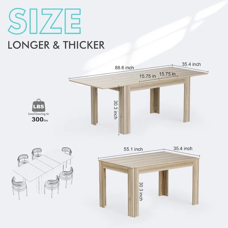 Large Farmhouse Extendable Dining Table