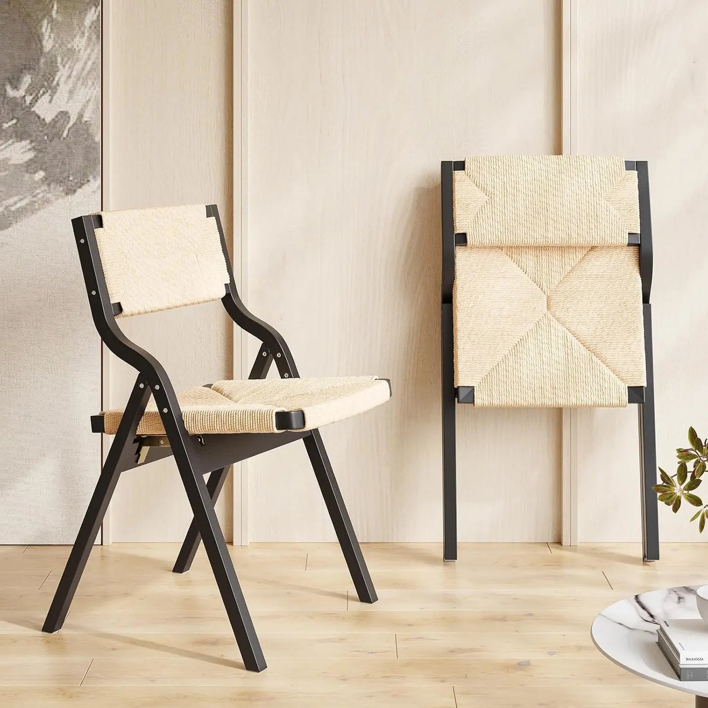Woven Wooden Foldable Chairs