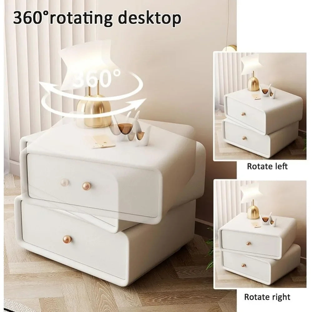 Bedside Table 360 Degree Rotation Night Stand