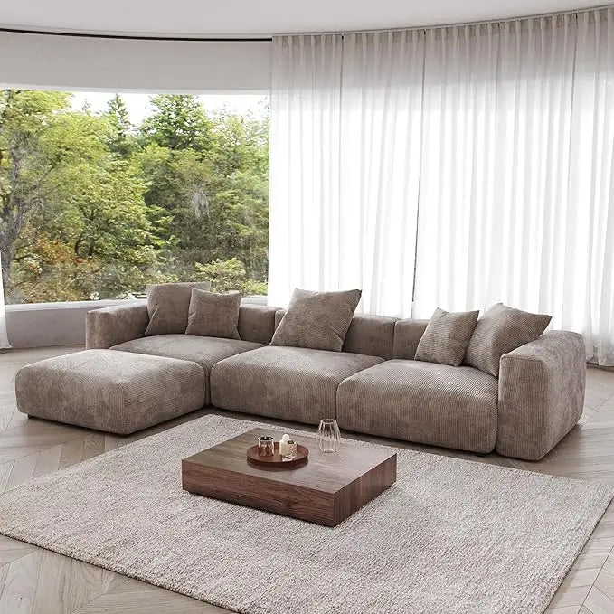 Luxurious Modular Sectional Couch with 5 Pillows
