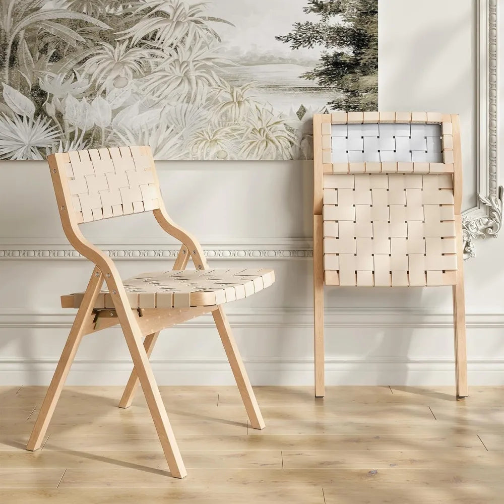 Woven Wooden Foldable Chairs