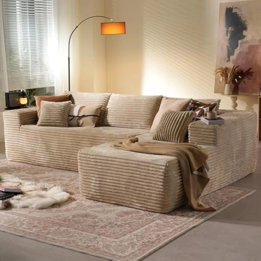 106" Super Comfy Cloud Sectional Couch with Chaise