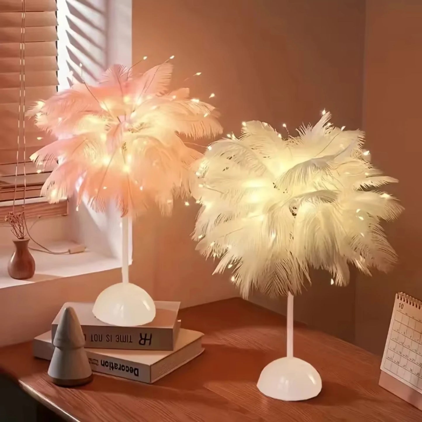 1PC Battery Power Feather Night Light