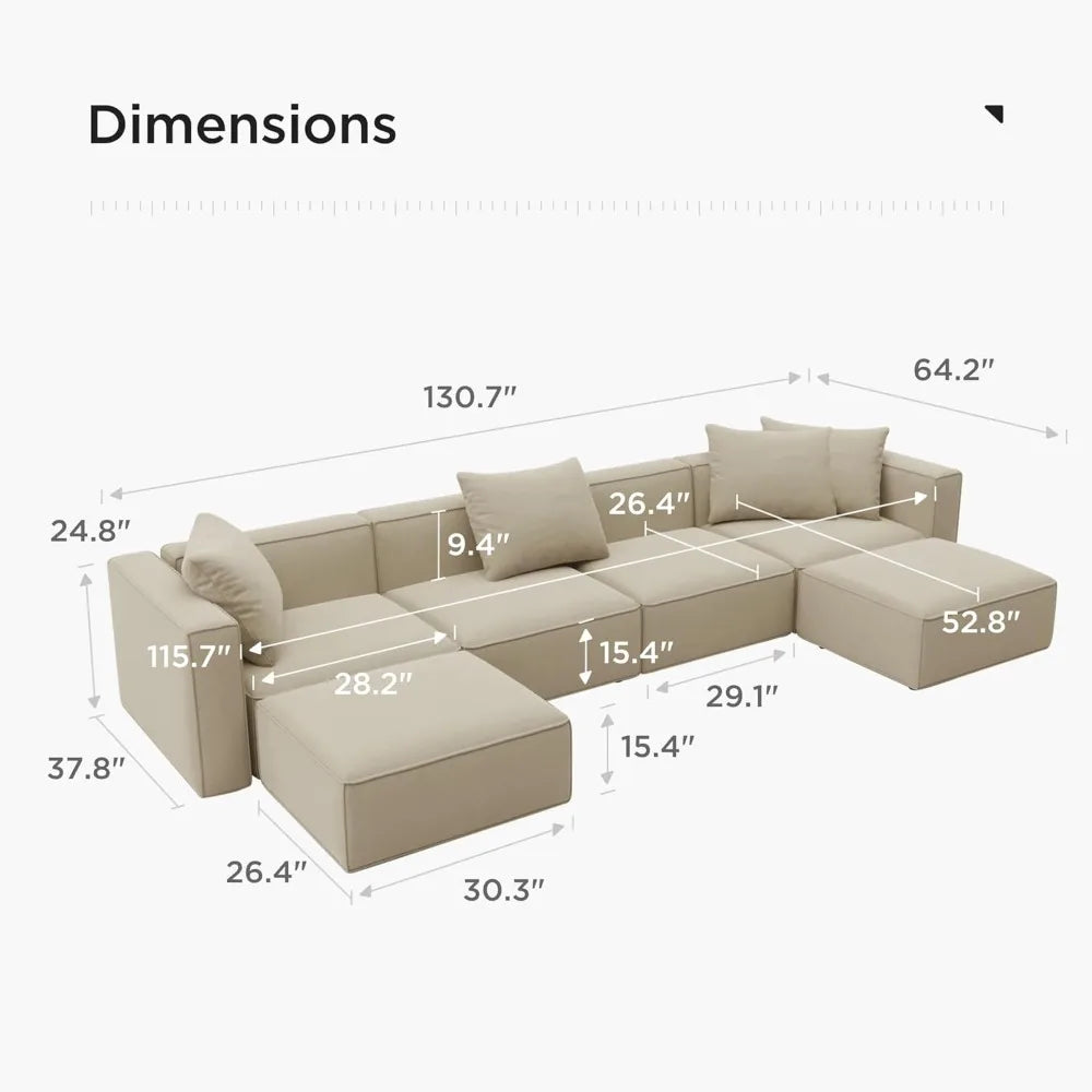 U-Shape Modern Luxury Modular Sectional Sofa