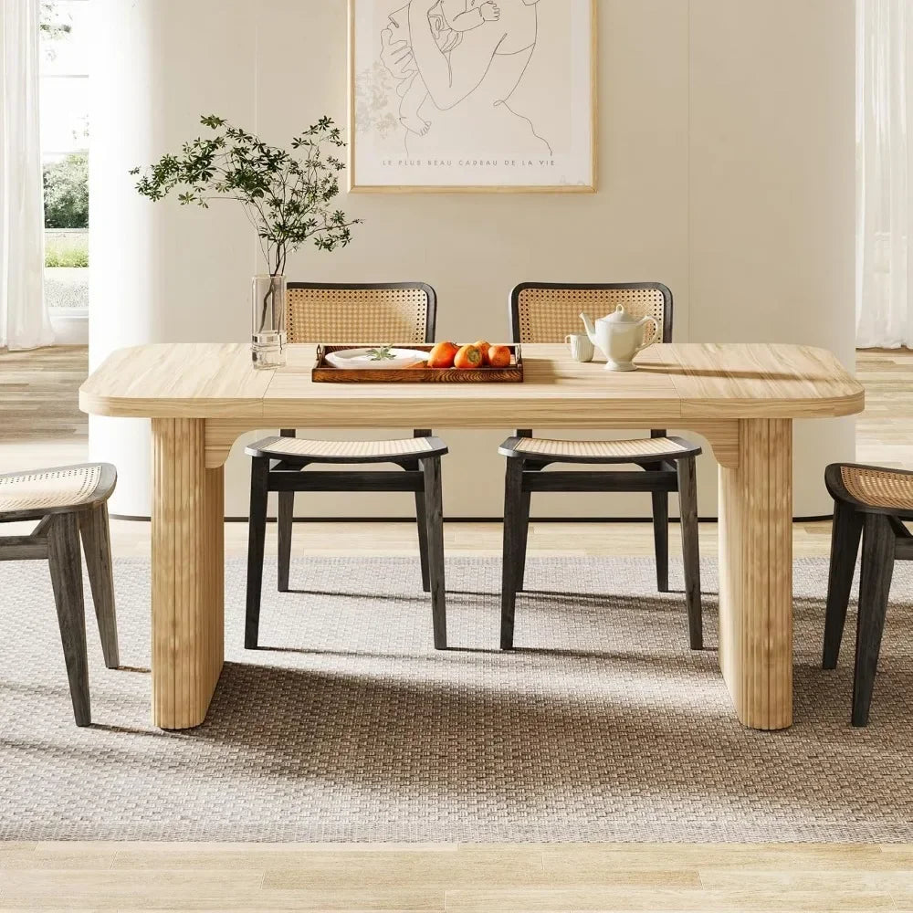 62" Modern Farmhouse Kitchen Dining Table for 4-6 People