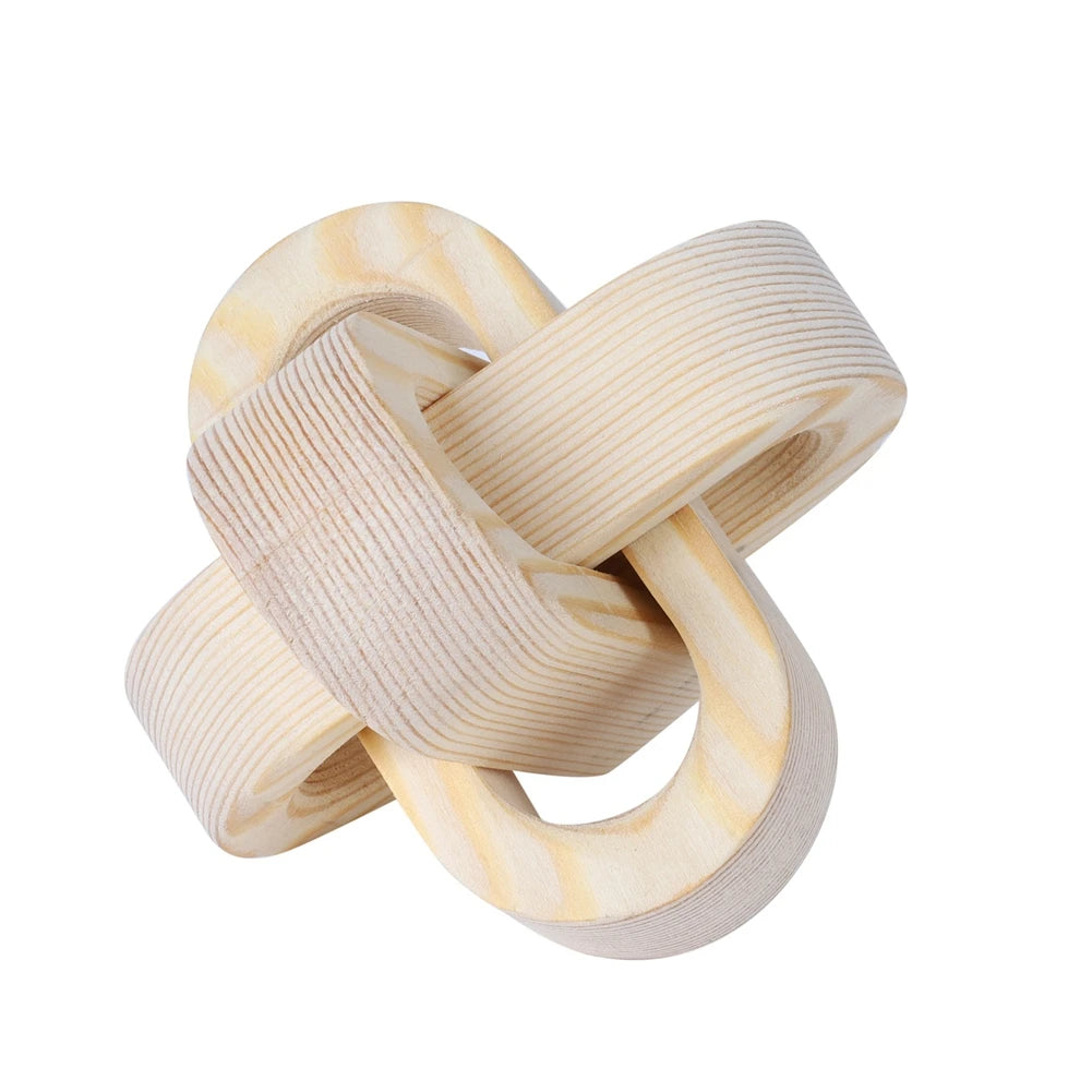 3-Link Hand Carved Wood Chain