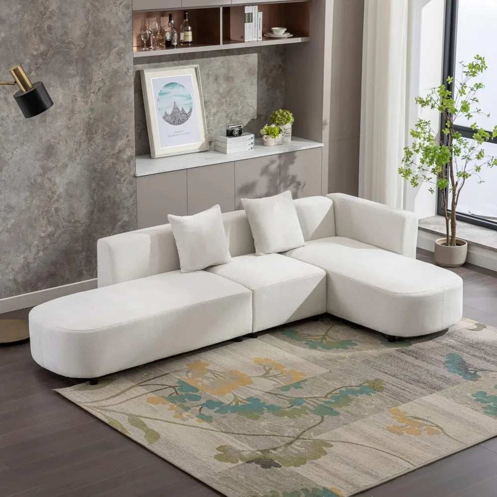 112" Upholstered Sectional Sofa Couch for Living Room