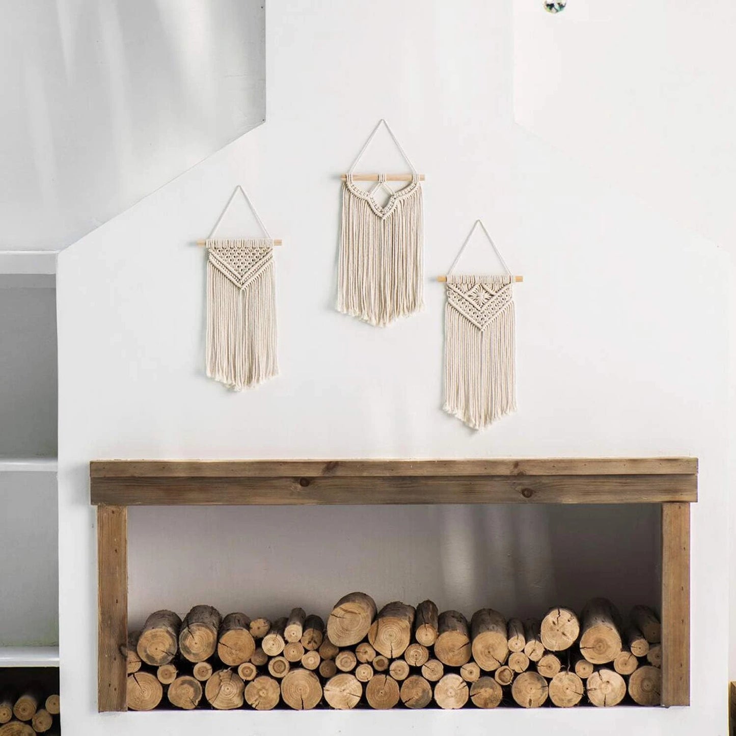 Small Woven Macrame Wall Hanging Pack
