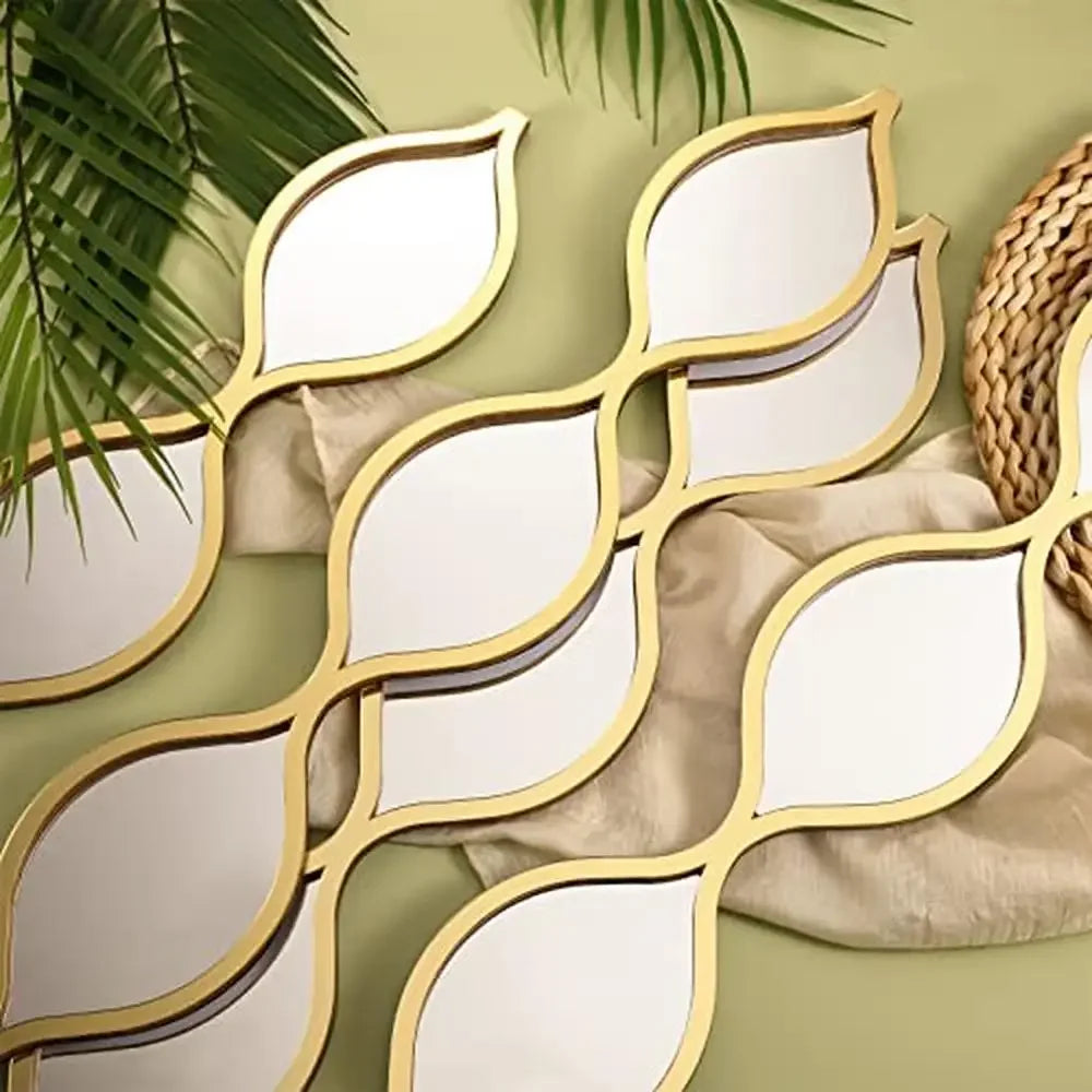 Gold Teardrop Mirror Wall Art Set of 4