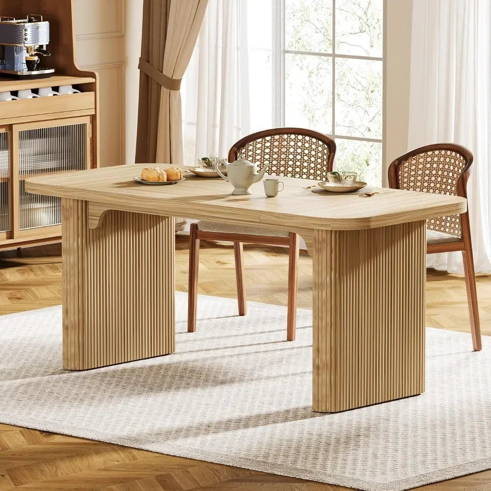62" Modern Farmhouse Kitchen Dining Table for 4-6 People