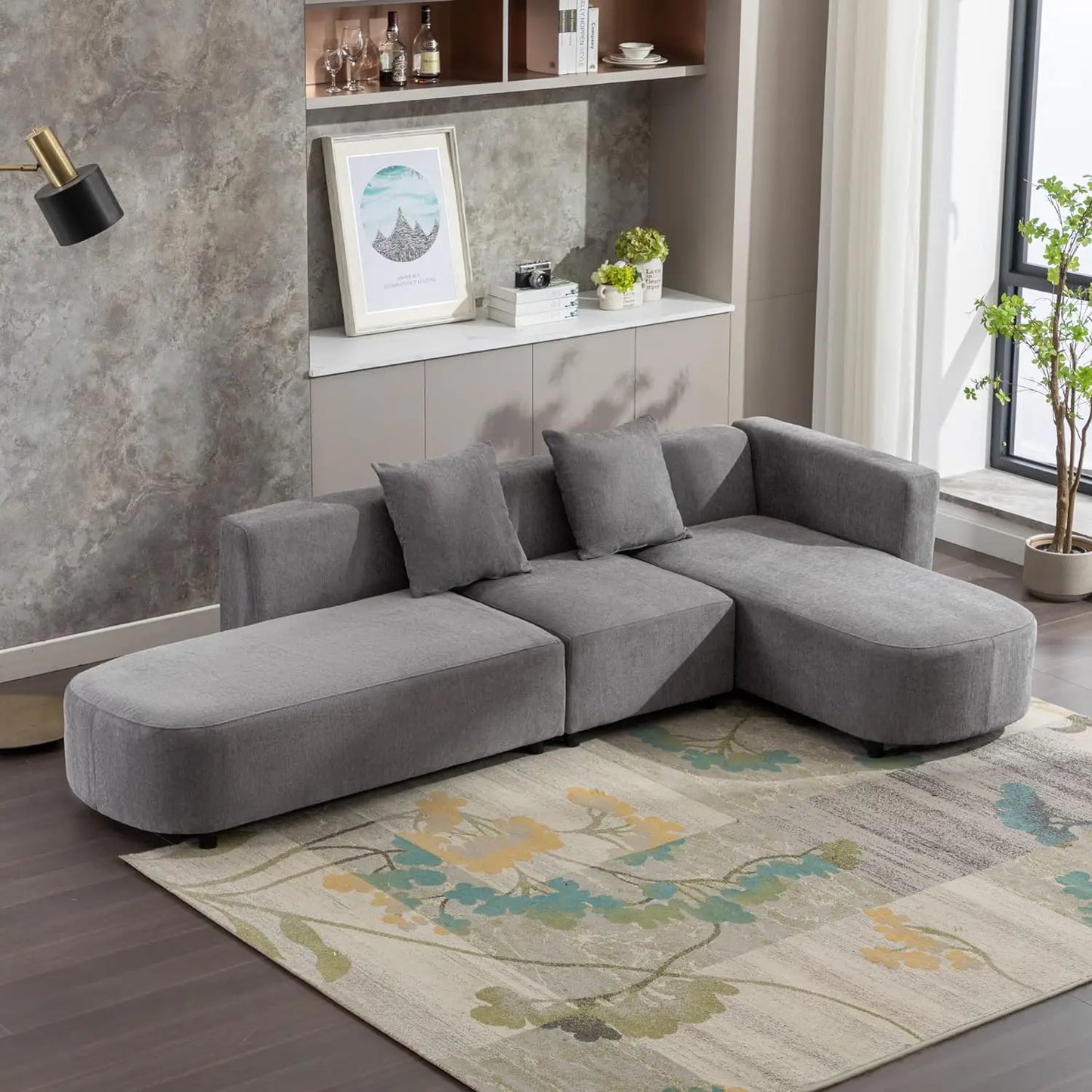 112" Upholstered Sectional Sofa Couch for Living Room