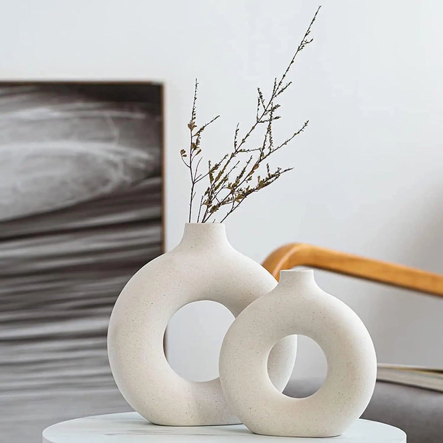 Minimalist White Matte Ceramic Vases