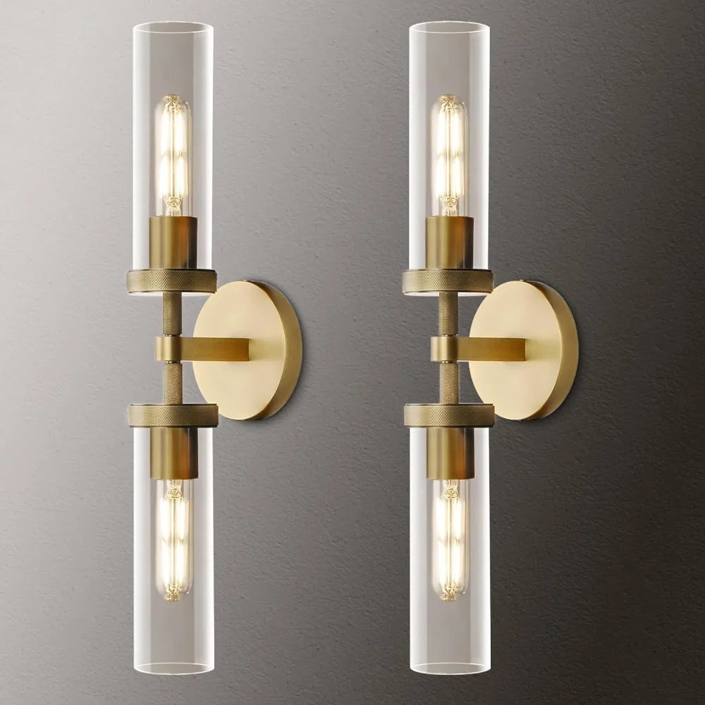 21” Gold Bathroom Wall Sconces Set of Two