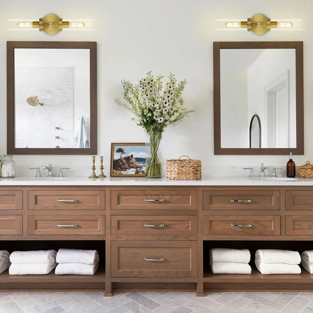 21” Gold Bathroom Wall Sconces Set of Two
