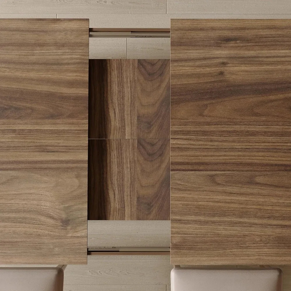 Expandable Wooden Dining Table for 6-8 People