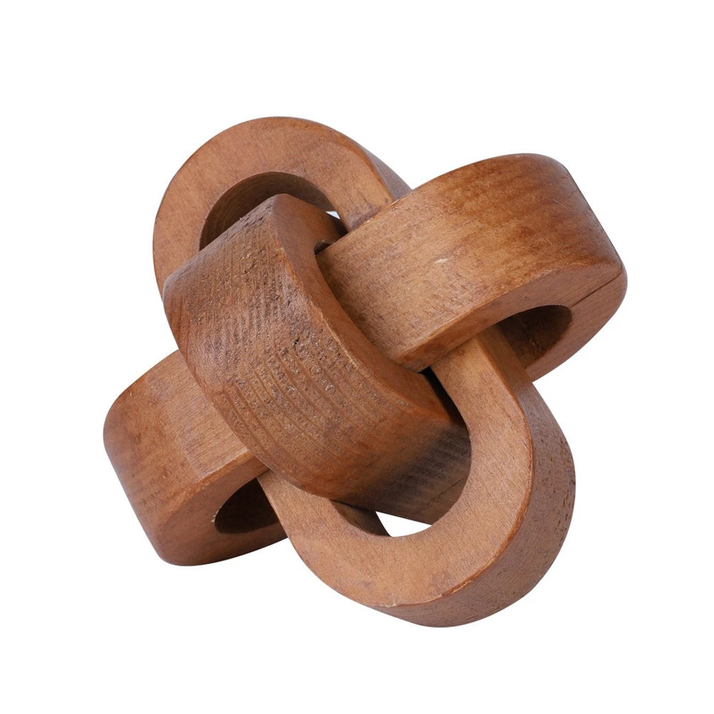3-Link Hand Carved Wood Chain