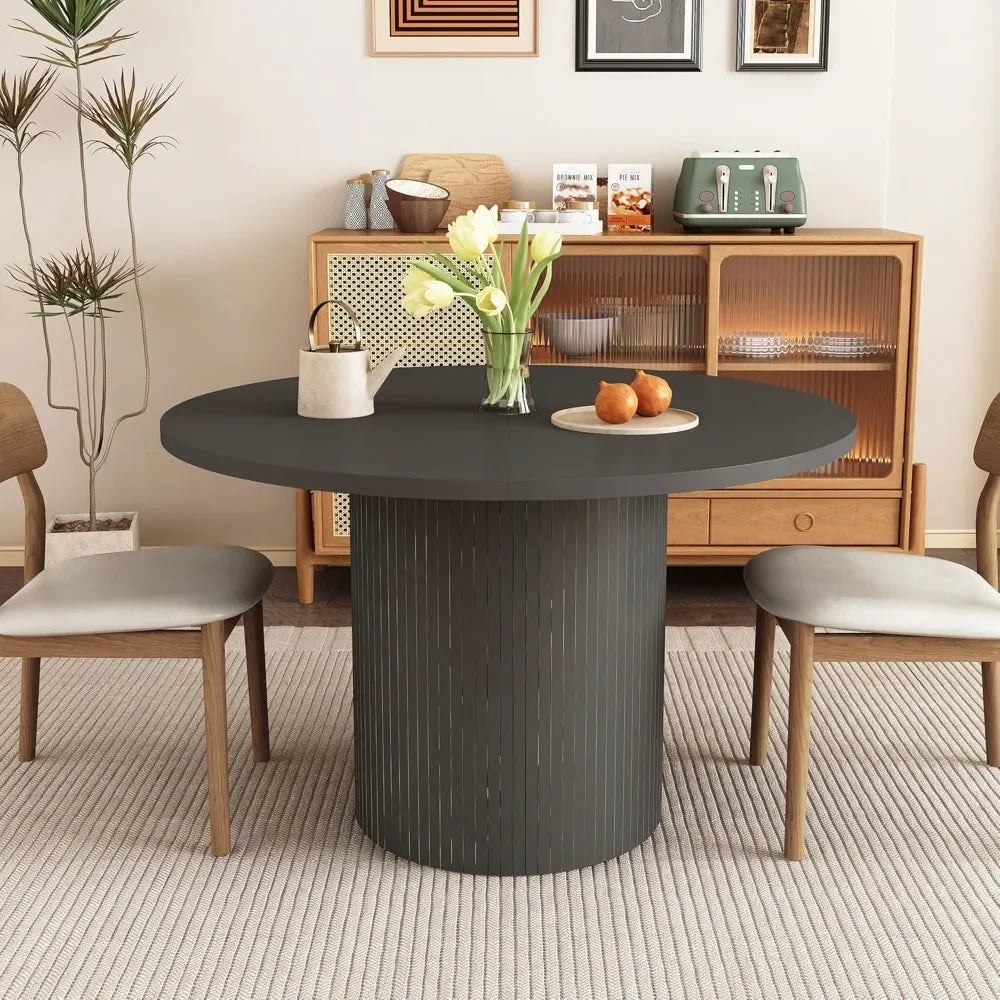 47" Round Modern Farmhouse Dining Table for 4