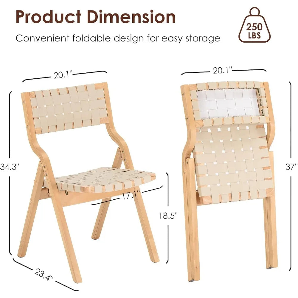 Woven Wooden Foldable Chairs
