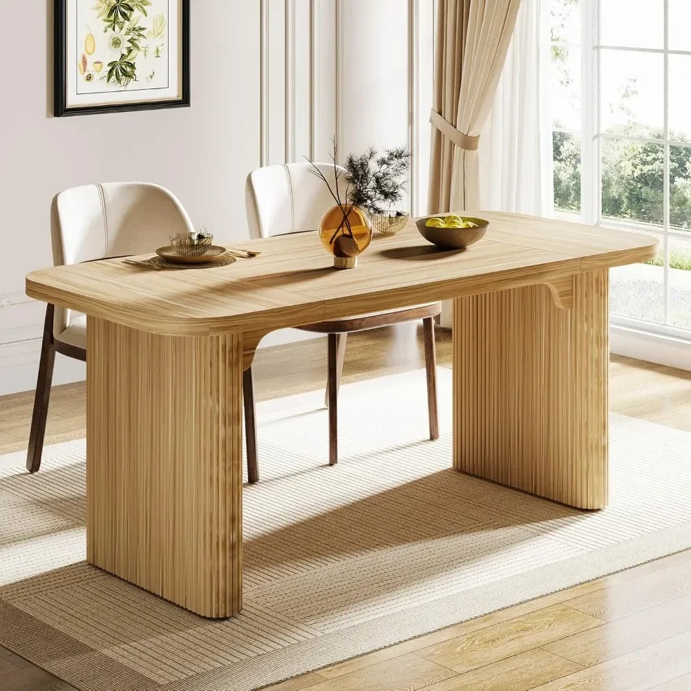 62" Modern Farmhouse Kitchen Dining Table for 4-6 People