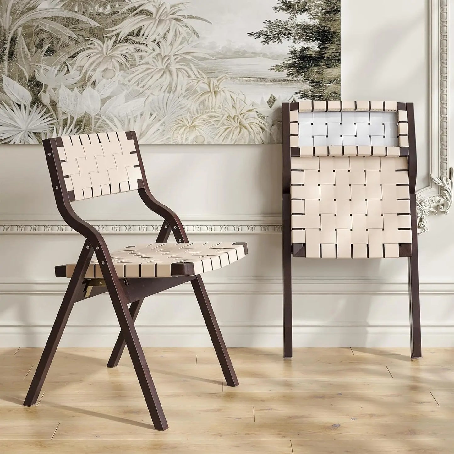 Woven Wooden Foldable Chairs