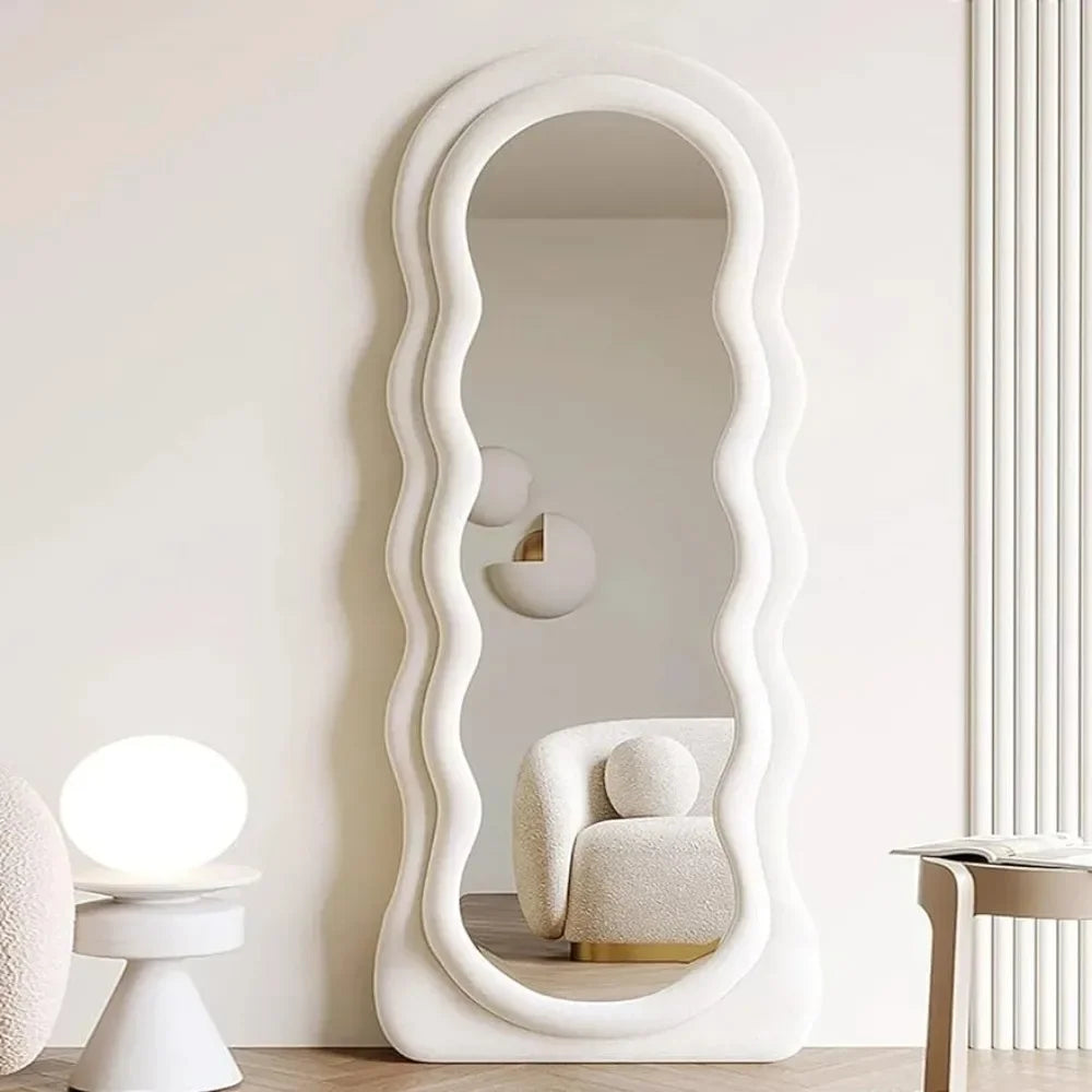 Large Flannel Arched Top Mirror with Lights