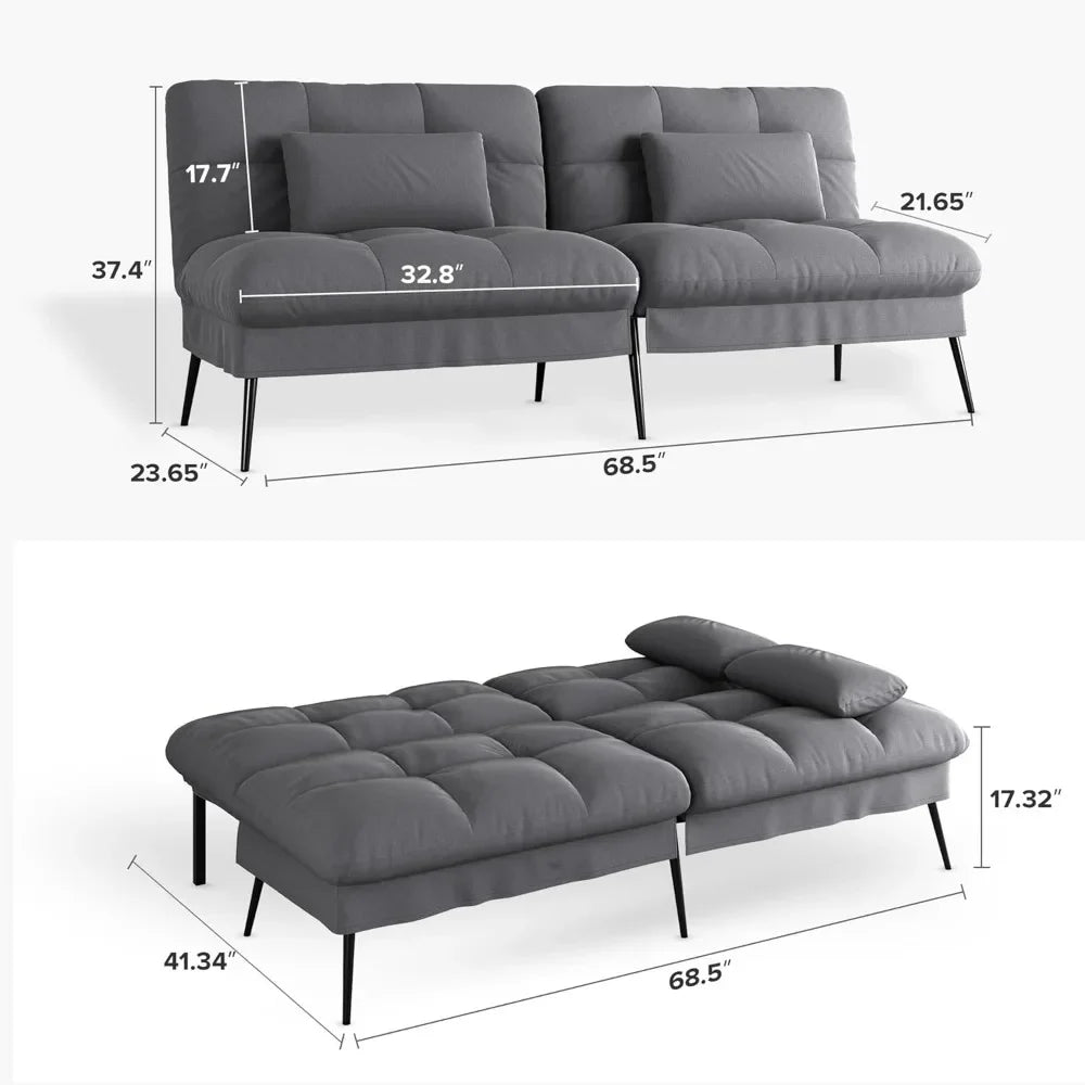 68” Convertible Futon Sofa Bed