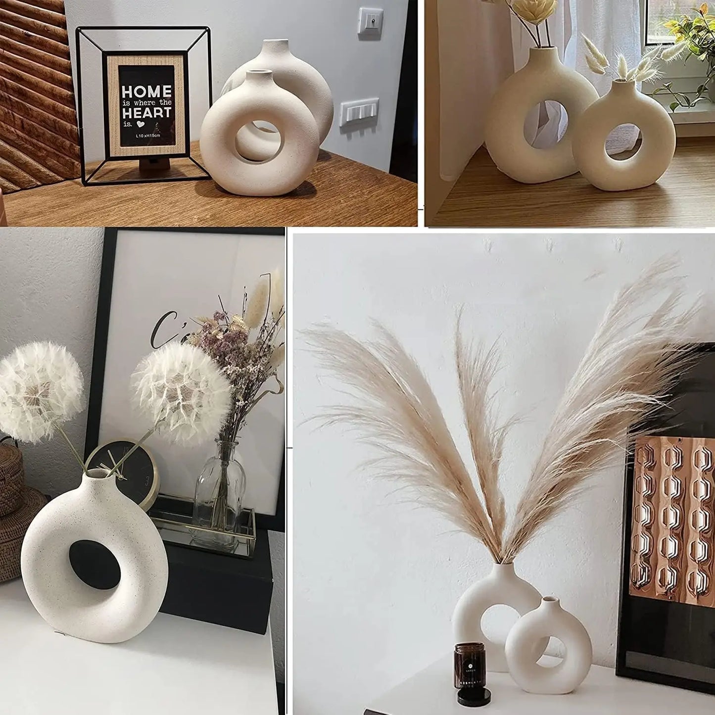 Minimalist White Matte Ceramic Vases