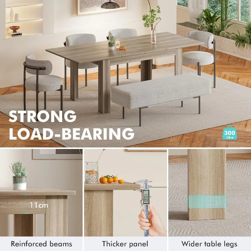 Large Farmhouse Extendable Dining Table