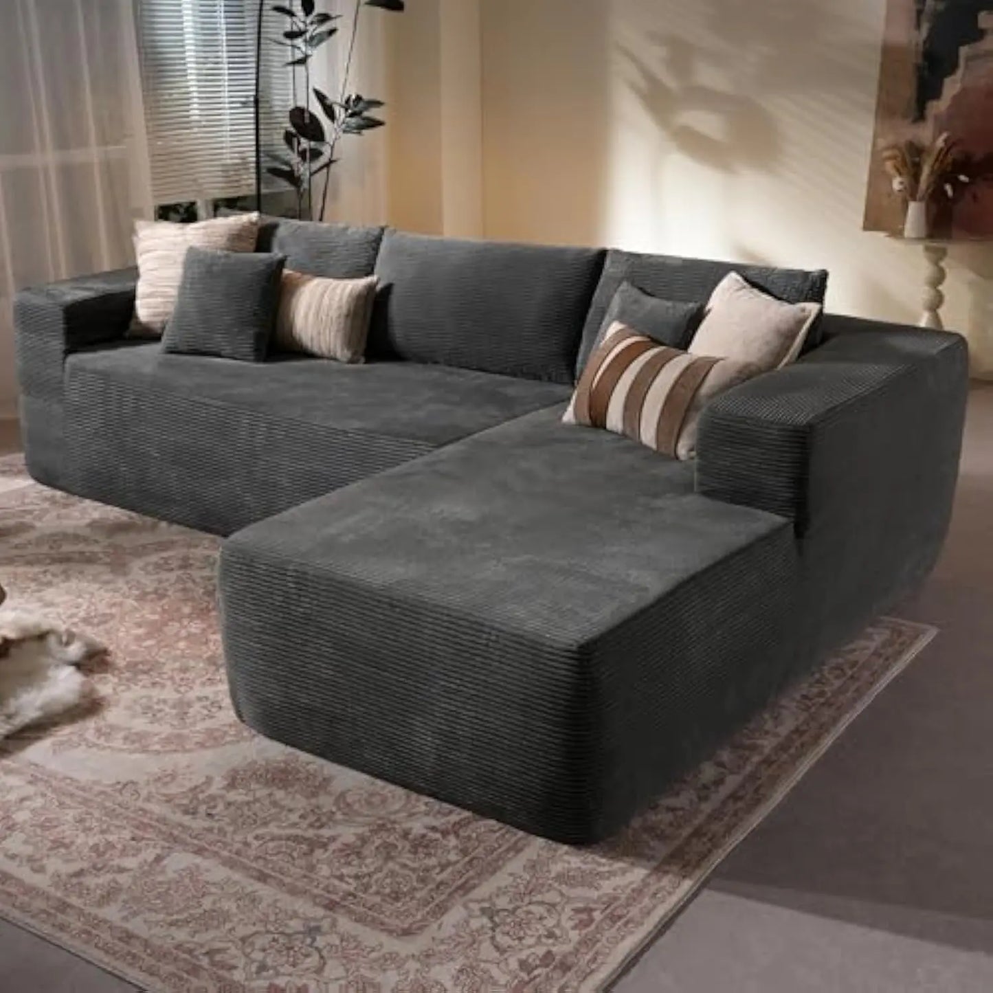 106" Super Comfy Cloud Sectional Couch with Chaise