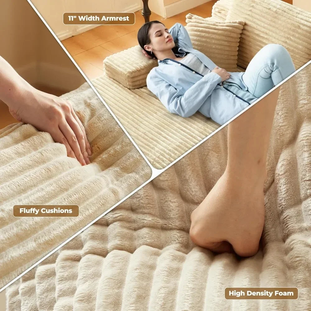 80" Luxury Cloud Sectional Sofa Bed