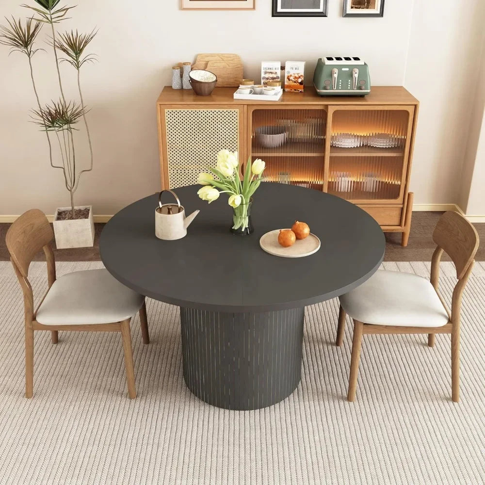 47" Round Modern Farmhouse Dining Table for 4