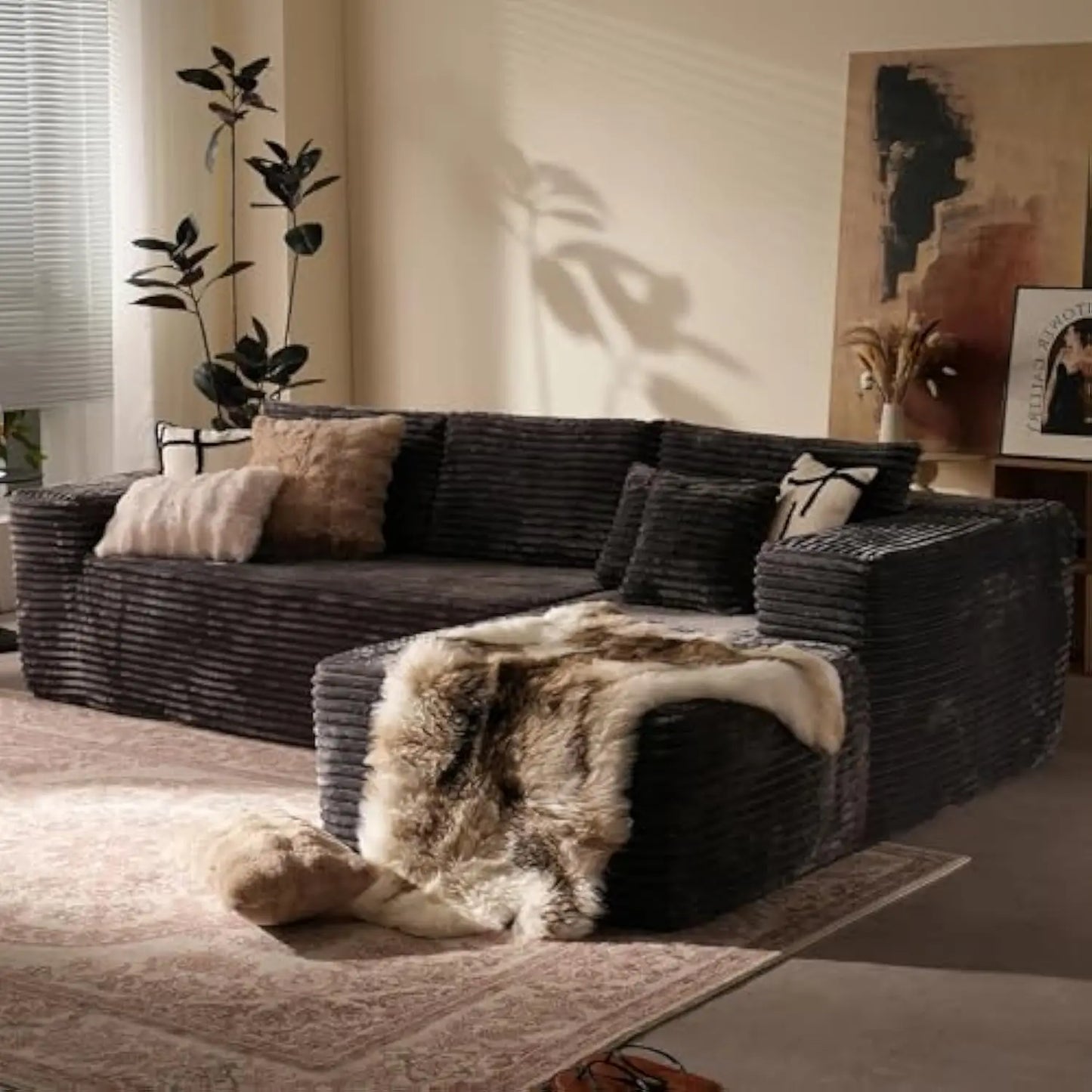 106" Super Comfy Cloud Sectional Couch with Chaise