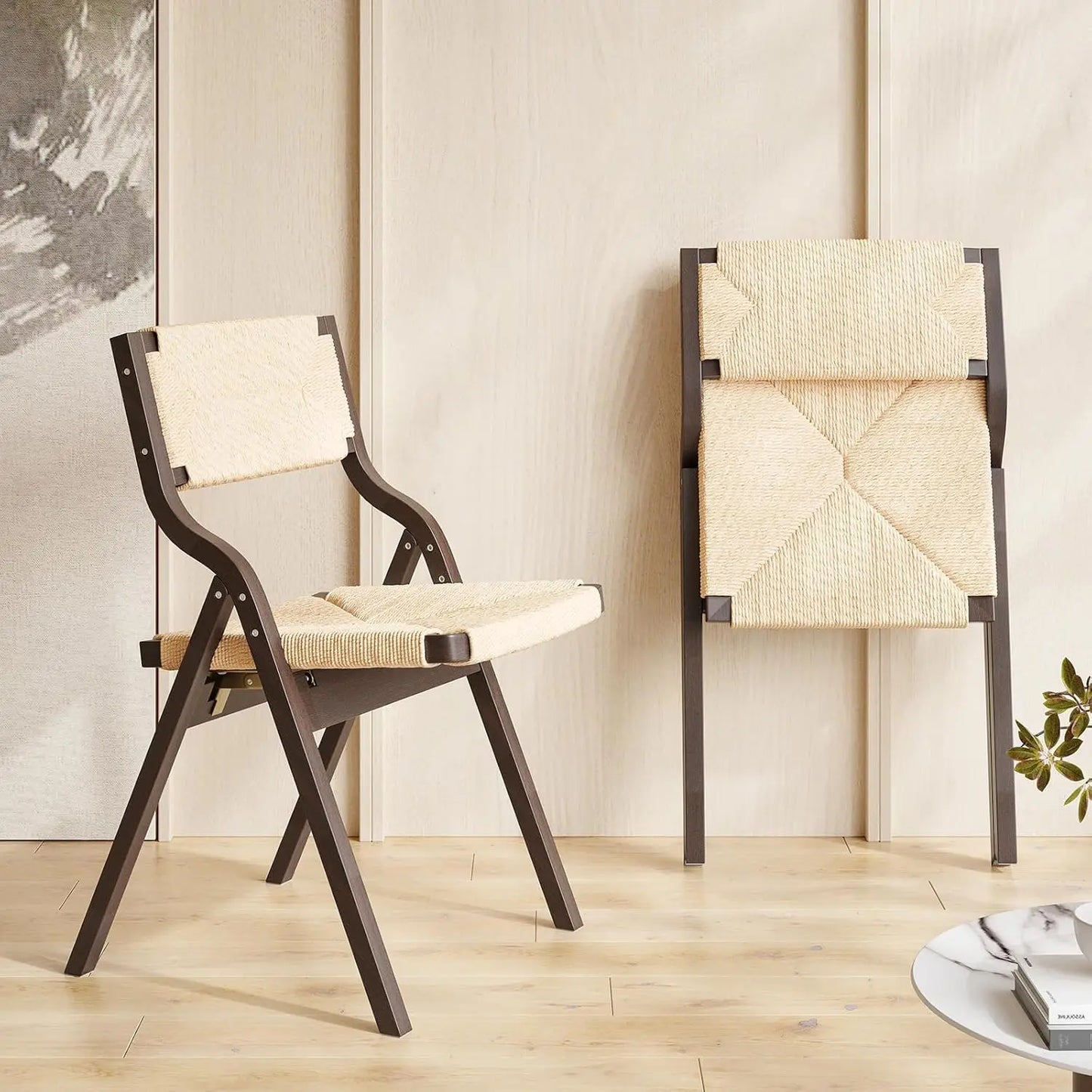 Woven Wooden Foldable Chairs