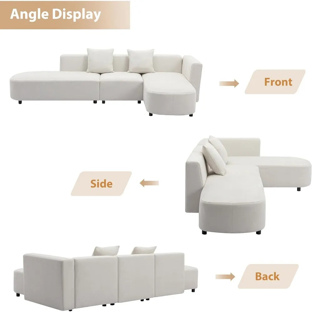 112" Upholstered Sectional Sofa Couch for Living Room