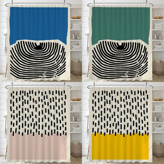 180x180CM Nordic Abstract Painting Shower Curtain