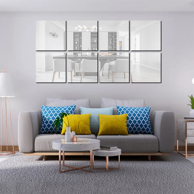4pc 20*20cm Mirror Wall Sticker Acrylic Decal
