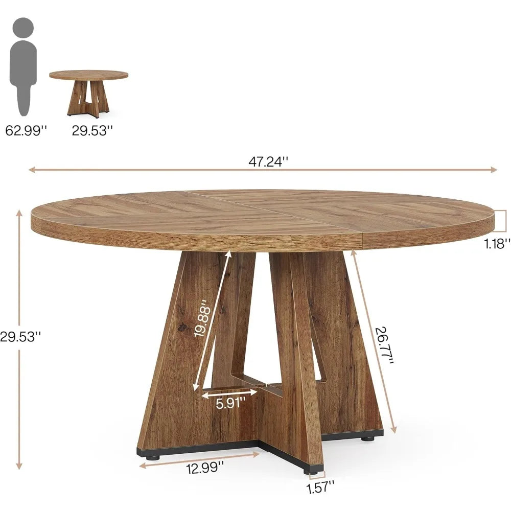 47" Rustic Farmhouse Dining Table for 4