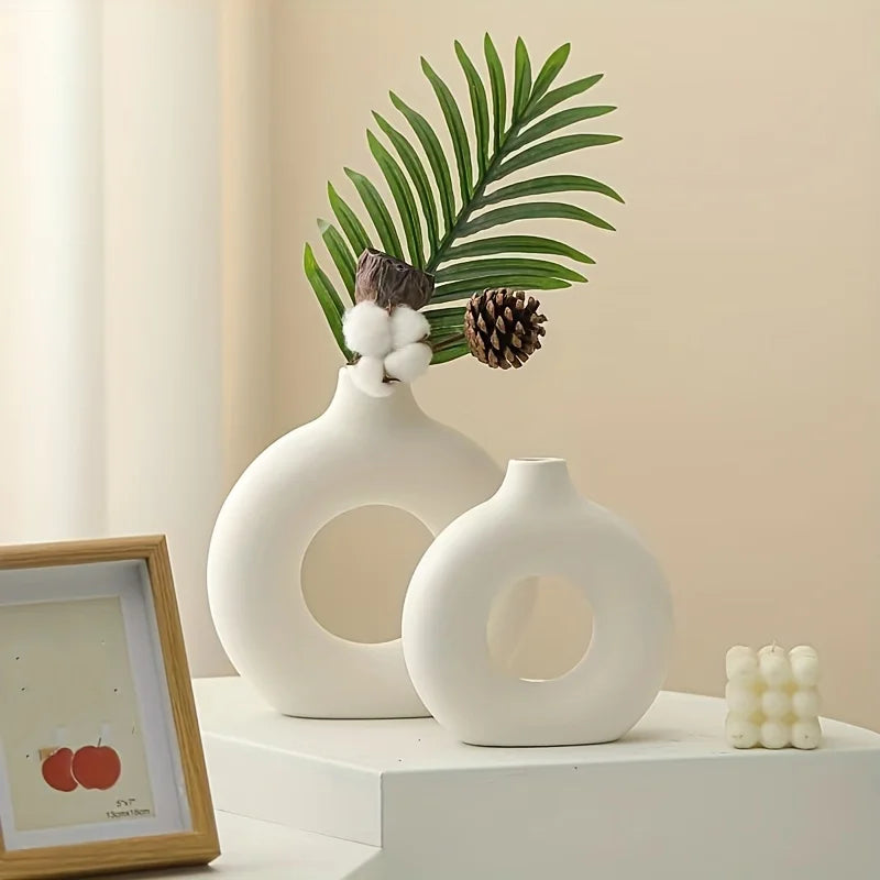 Minimalist White Matte Ceramic Vases