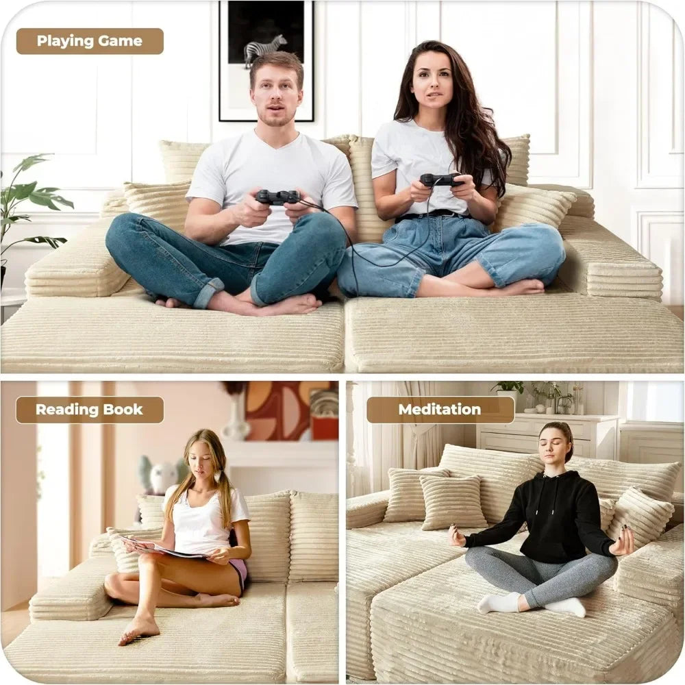 80" Luxury Cloud Sectional Sofa Bed