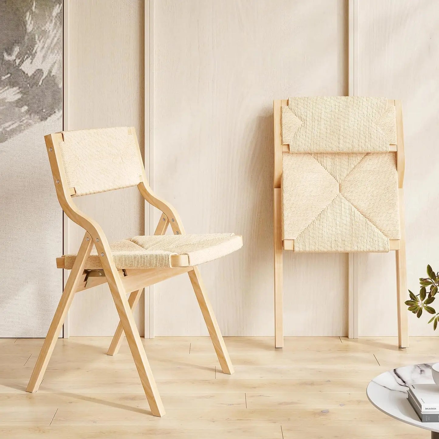 Woven Wooden Foldable Chairs