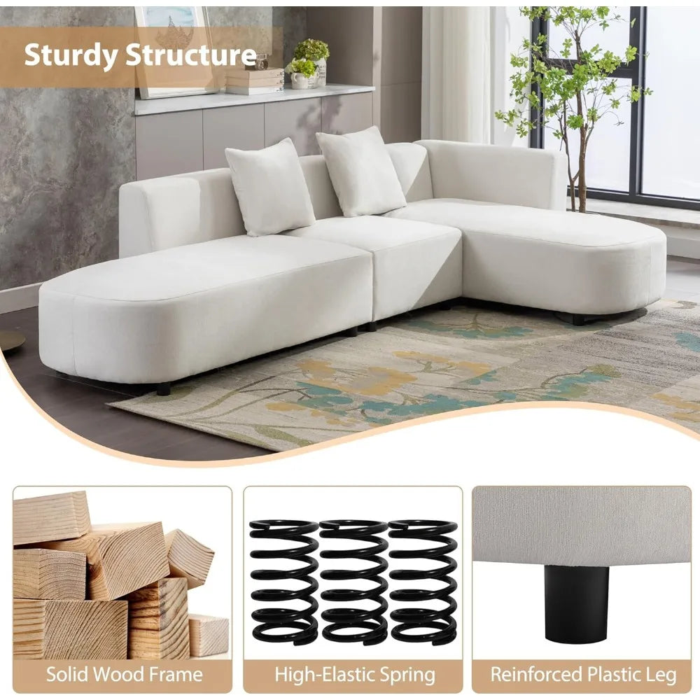 112" Upholstered Sectional Sofa Couch for Living Room