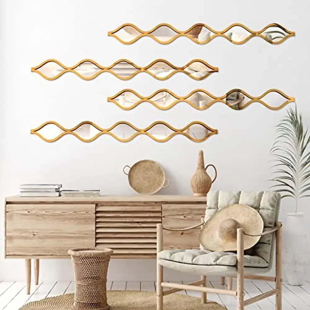 Gold Teardrop Mirror Wall Art Set of 4