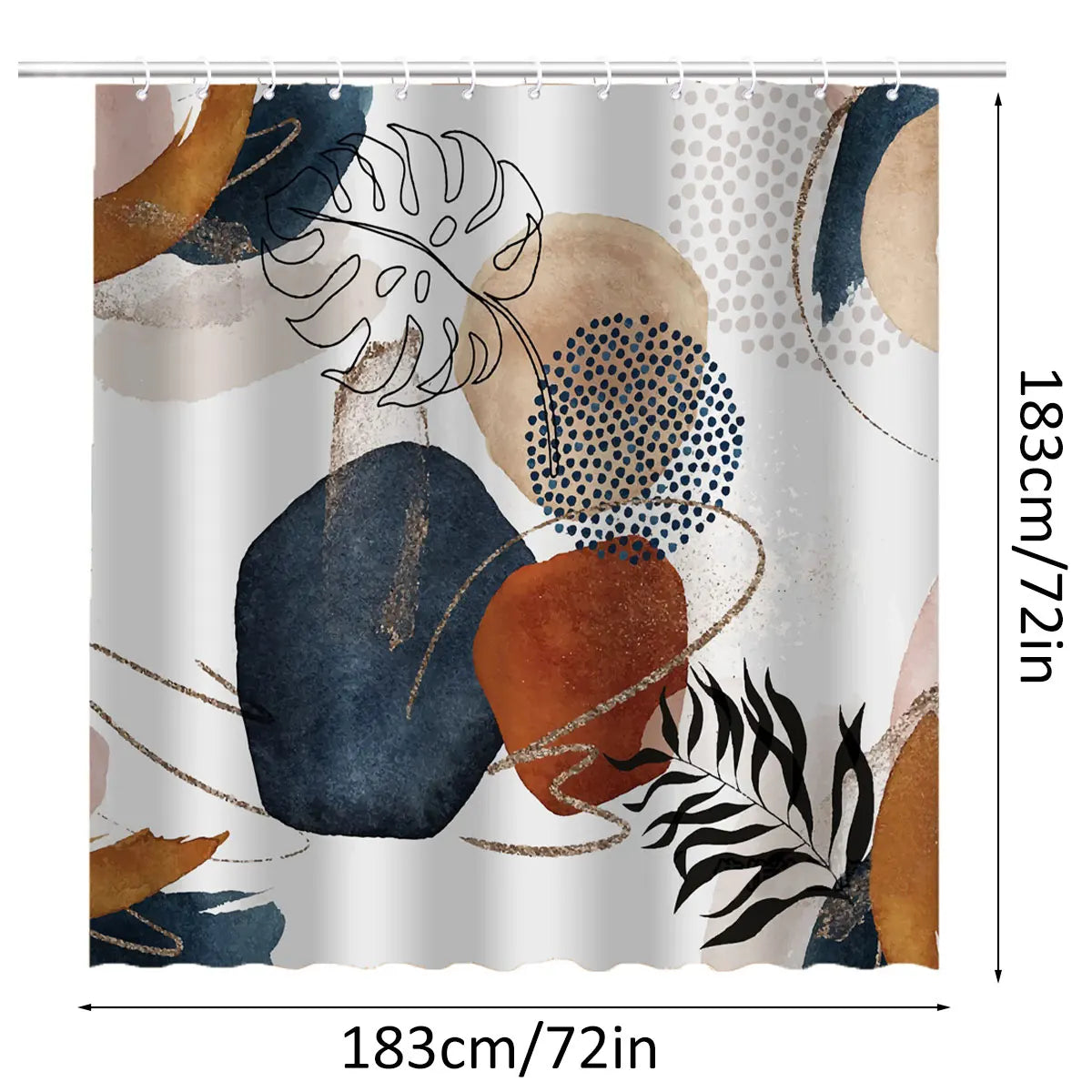 Stylish 72"x72" 5PCS/1PC Modern Shower Curtain Set