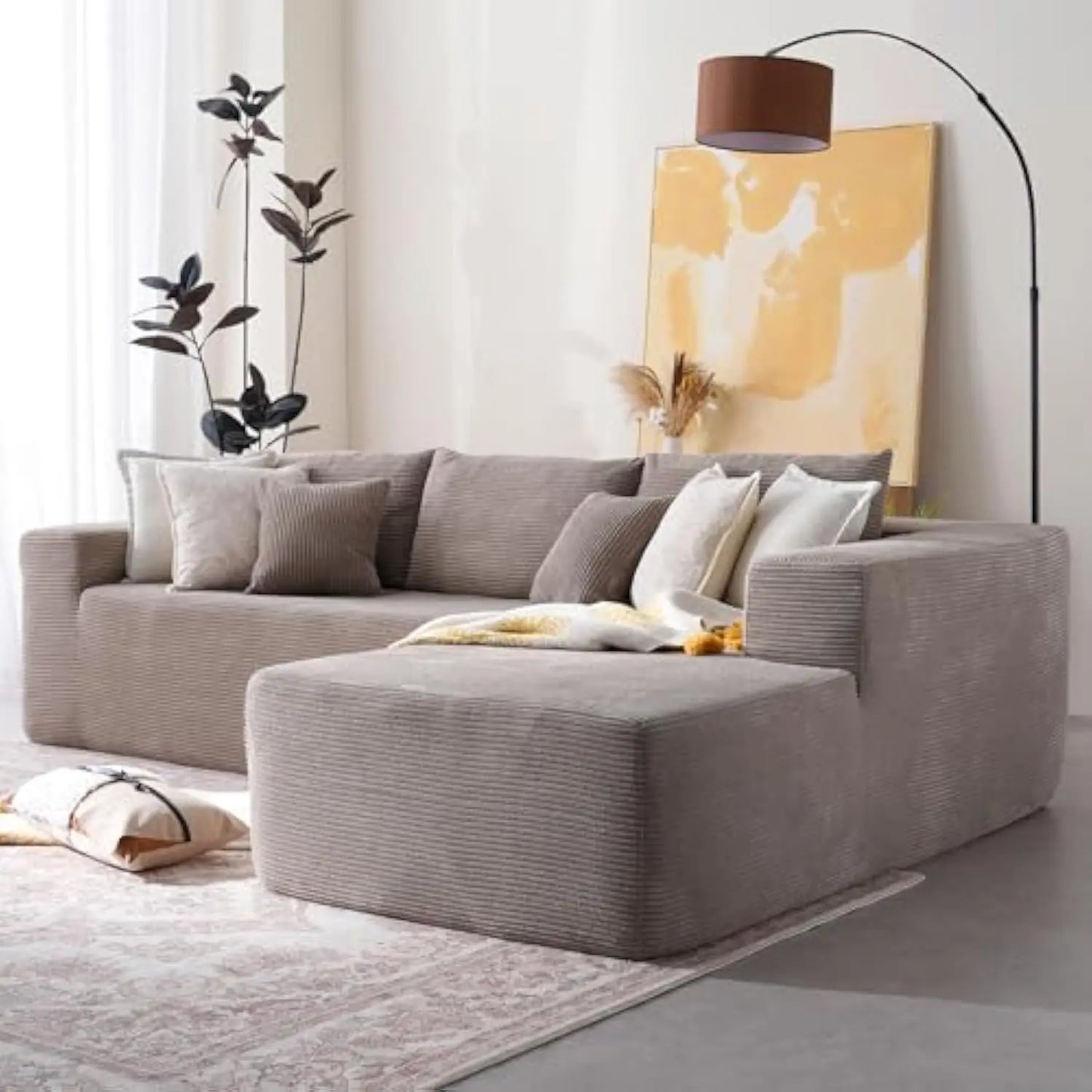 106" Super Comfy Cloud Sectional Couch with Chaise