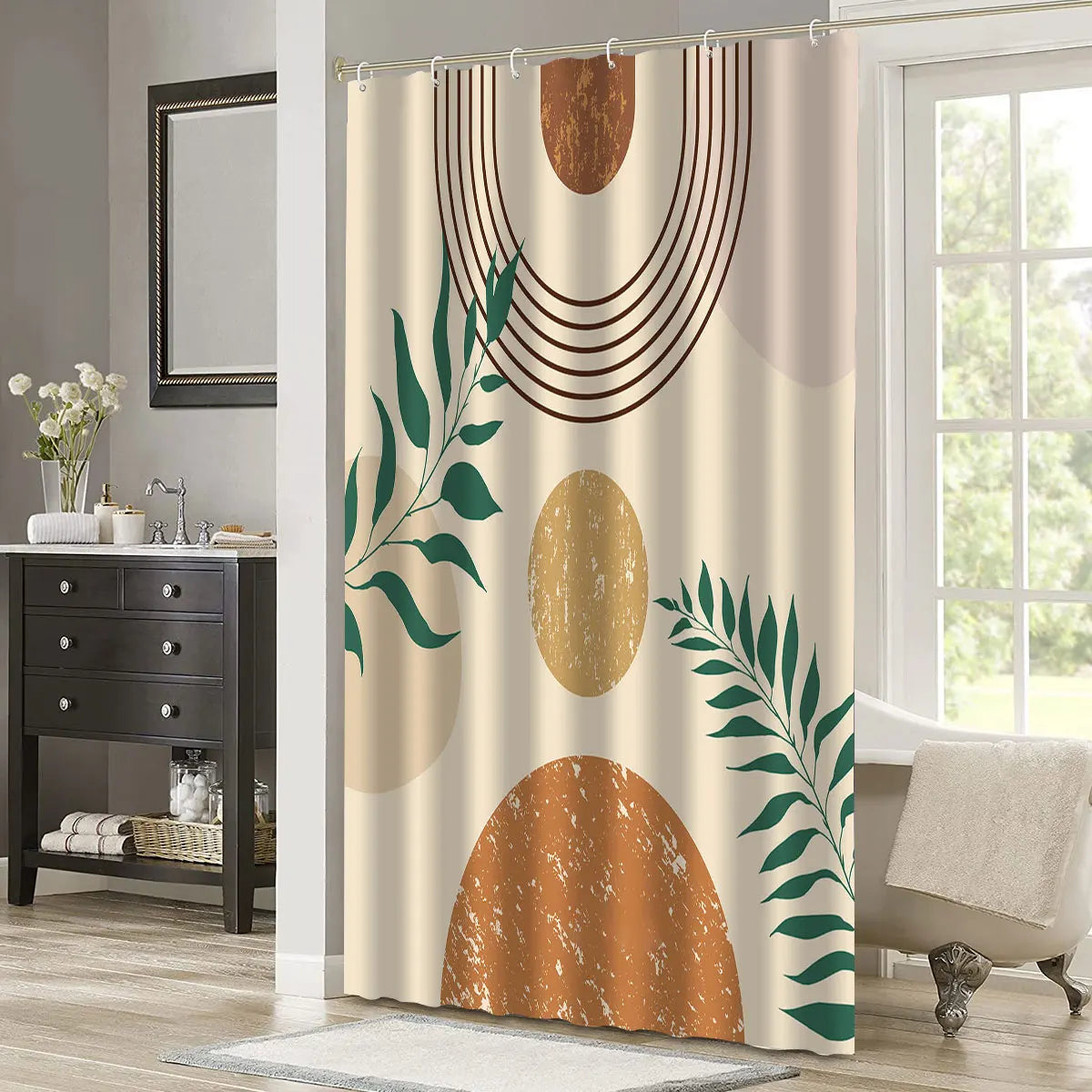 Stylish 72"x72" 5PCS/1PC Modern Shower Curtain Set