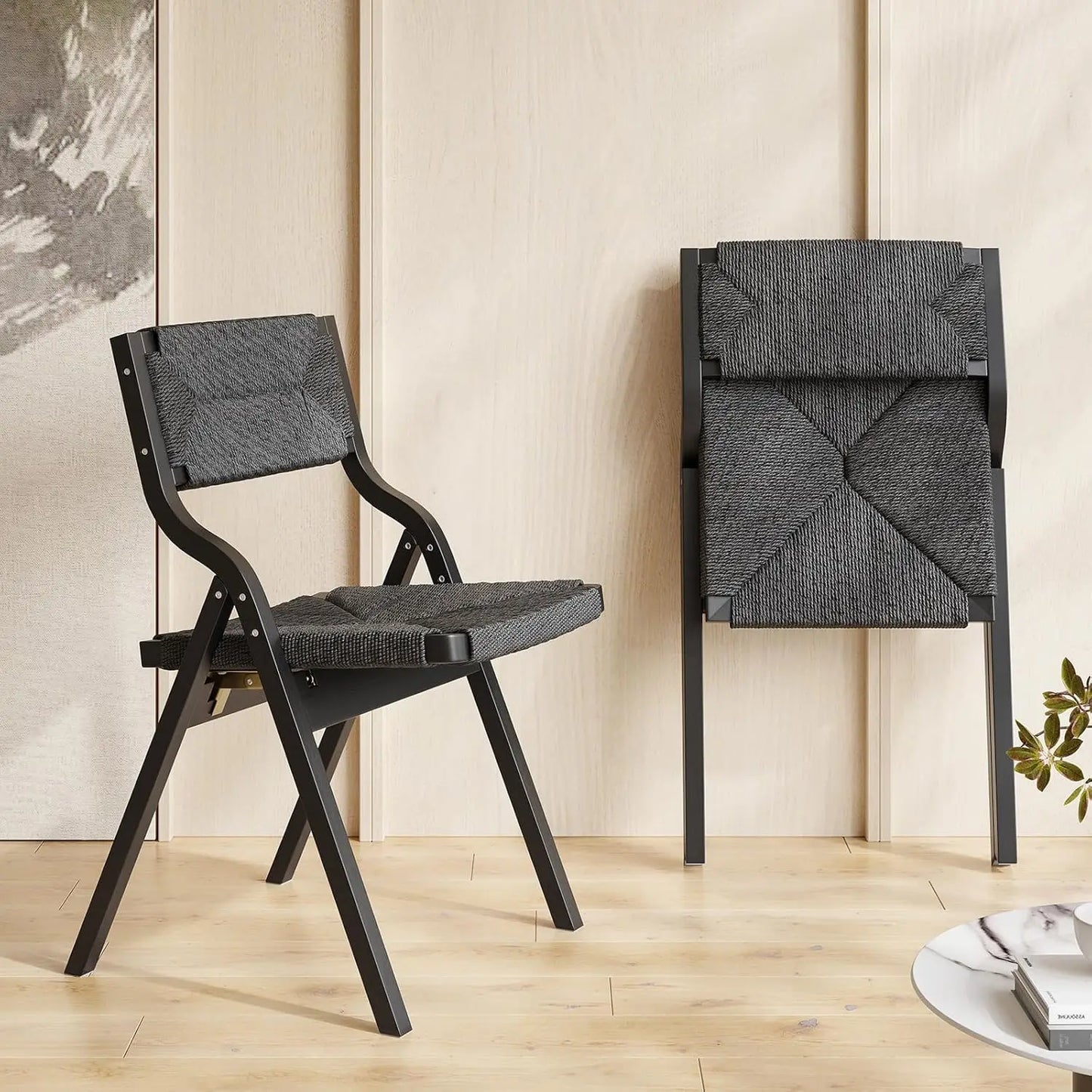 Woven Wooden Foldable Chairs