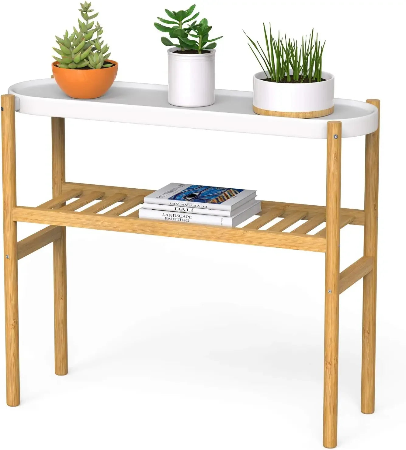 2-Tier Indoor Bamboo Plant Stand