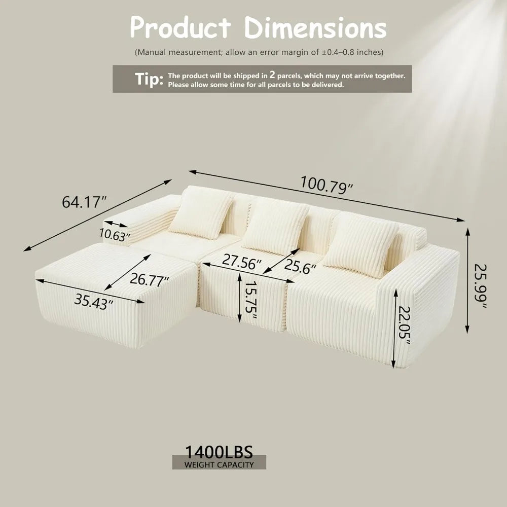 L-Shaped Free Combination Cloud Sofa