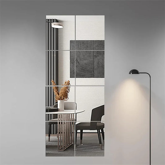 4pc 20*20cm Mirror Wall Sticker Acrylic Decal